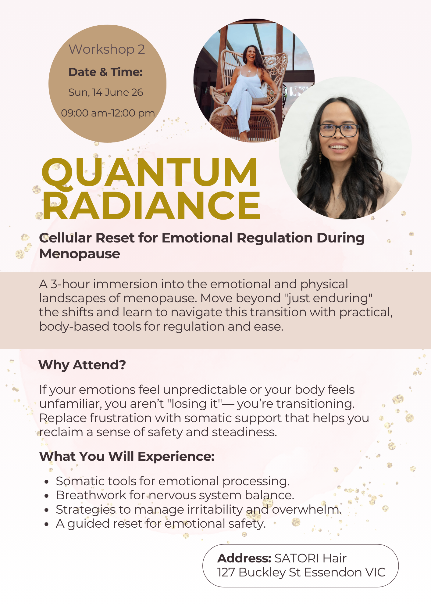 WORKSHOP 2: Quantum Radiance-Cellular Reset for Emotional Regulation During Menopause